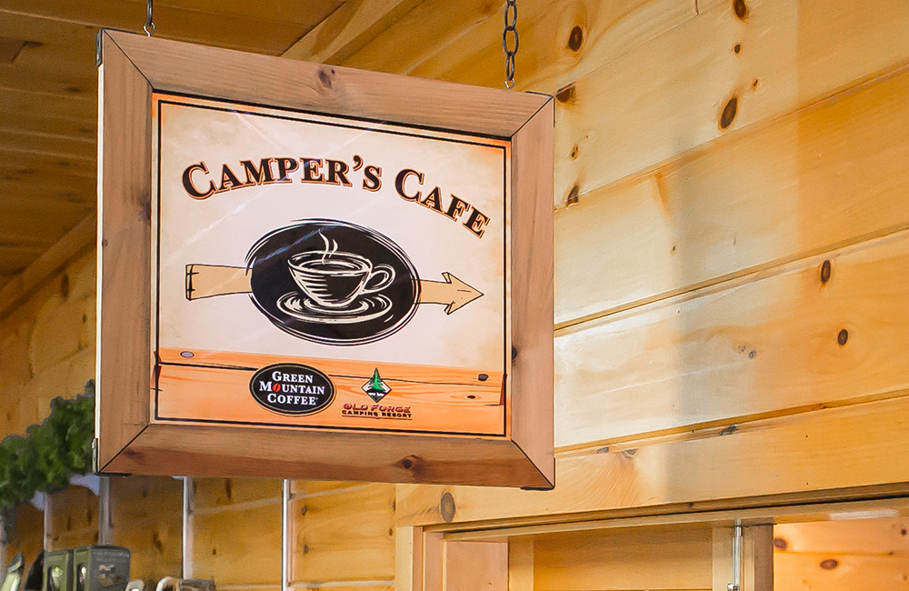 The Camper's Cafe located at the Old Forge Camping Resort.