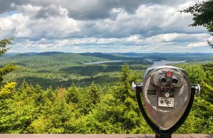 A picture overlooking the mountains and the Fulton Chain of Lakes.