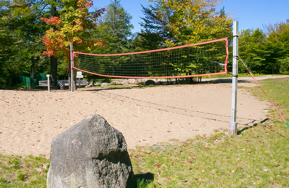 Volleyball area for people to play volleyball at the Camping Resort.