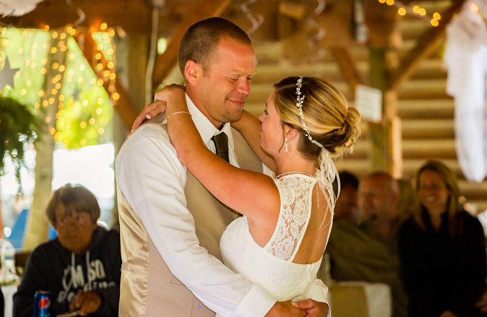 Couple dancing on wedding night